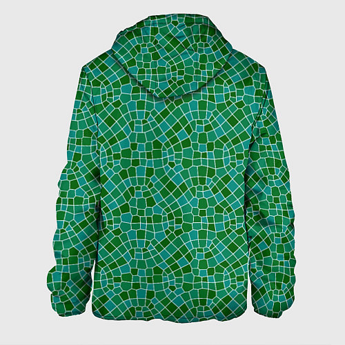 Мужская куртка Зелёный мозаичный паттерн / 3D-Черный – фото 2