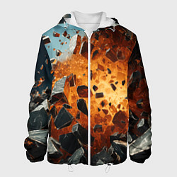 Куртка с капюшоном мужская Большой взрыв камней, цвет: 3D-белый