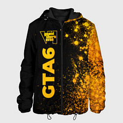 Куртка с капюшоном мужская GTA6 - gold gradient по-вертикали, цвет: 3D-черный