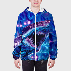 Куртка с капюшоном мужская Фиолетовая акула, цвет: 3D-белый — фото 2
