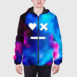 Куртка с капюшоном мужская Love death and robots serial gradient, цвет: 3D-черный — фото 2
