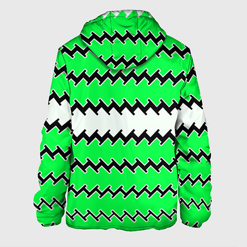 Мужская куртка Белые и зелёные полосы / 3D-Черный – фото 2
