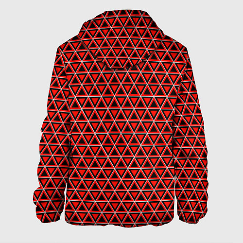 Мужская куртка Красные и чёрные треугольники / 3D-Черный – фото 2