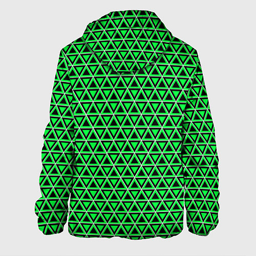 Мужская куртка Зелёные и чёрные треугольники / 3D-Черный – фото 2