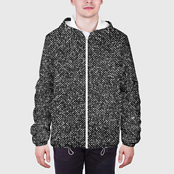 Куртка с капюшоном мужская Чёрно-белый текстурный, цвет: 3D-белый — фото 2