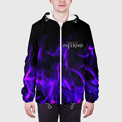 Куртка с капюшоном мужская Dantes Inferno flame neon, цвет: 3D-белый — фото 2