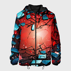 Куртка с капюшоном мужская Взрыв камне абстракция, цвет: 3D-черный