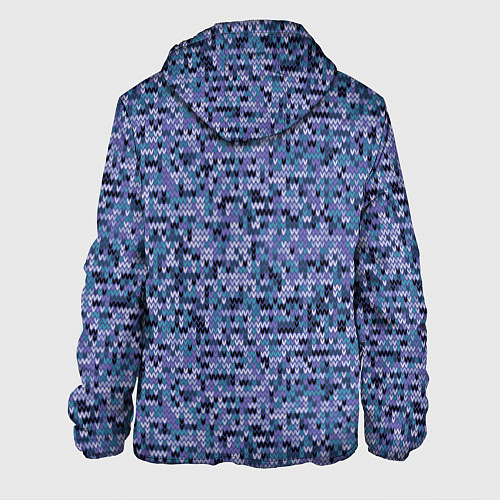 Мужская куртка Синий узор вязанного трикотажного полотна / 3D-Черный – фото 2