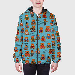 Куртка с капюшоном мужская Мишки и цитаты из сериала слово пацана, цвет: 3D-черный — фото 2