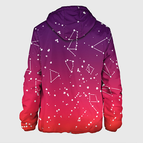 Мужская куртка Созвездия в розовом небе / 3D-Черный – фото 2