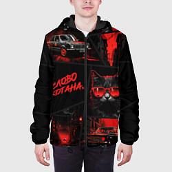 Куртка с капюшоном мужская Слово котана, цвет: 3D-черный — фото 2