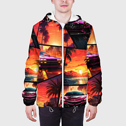 Куртка с капюшоном мужская GTA style art, цвет: 3D-белый — фото 2