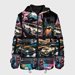 Куртка с капюшоном мужская Japanese jdm art, цвет: 3D-черный