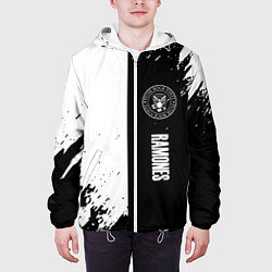 Куртка с капюшоном мужская Ramones краски абстракция, цвет: 3D-белый — фото 2
