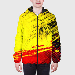 Куртка с капюшоном мужская Borussia color краски спорт, цвет: 3D-черный — фото 2