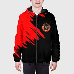 Куртка с капюшоном мужская БССР текстура краски, цвет: 3D-черный — фото 2