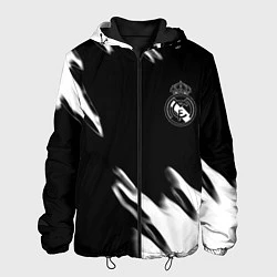 Куртка с капюшоном мужская Real madrid белые краски текстура, цвет: 3D-черный