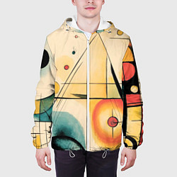 Куртка с капюшоном мужская Симфония абстракций, цвет: 3D-белый — фото 2
