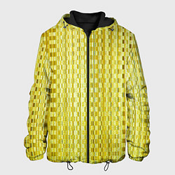 Куртка с капюшоном мужская Золотистые квадратики, цвет: 3D-черный
