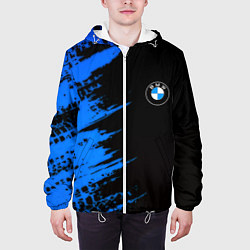 Куртка с капюшоном мужская BMW краски синие, цвет: 3D-белый — фото 2