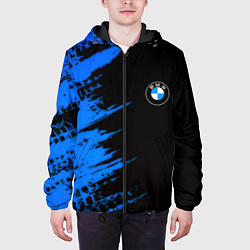 Куртка с капюшоном мужская BMW краски синие, цвет: 3D-черный — фото 2