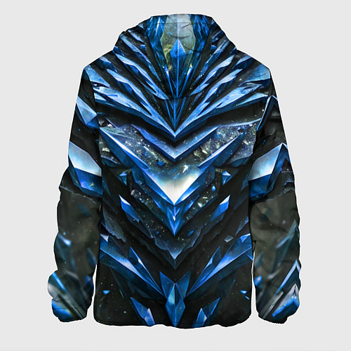 Мужская куртка Синие драгоценные кристаллы / 3D-Черный – фото 2