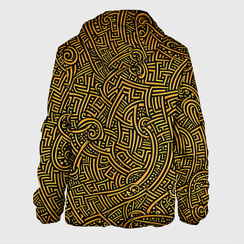 Мужская куртка Золотые узоры на черном фоне / 3D-Черный – фото 2