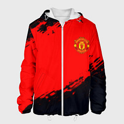 Куртка с капюшоном мужская Manchester United colors sport, цвет: 3D-белый