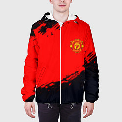 Куртка с капюшоном мужская Manchester United colors sport, цвет: 3D-белый — фото 2