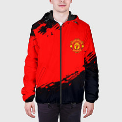 Куртка с капюшоном мужская Manchester United colors sport, цвет: 3D-черный — фото 2