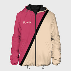 Куртка с капюшоном мужская Power бежево-розовый, цвет: 3D-черный