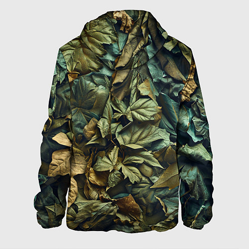 Мужская куртка Реалистичный камуфляж из листьев / 3D-Черный – фото 2