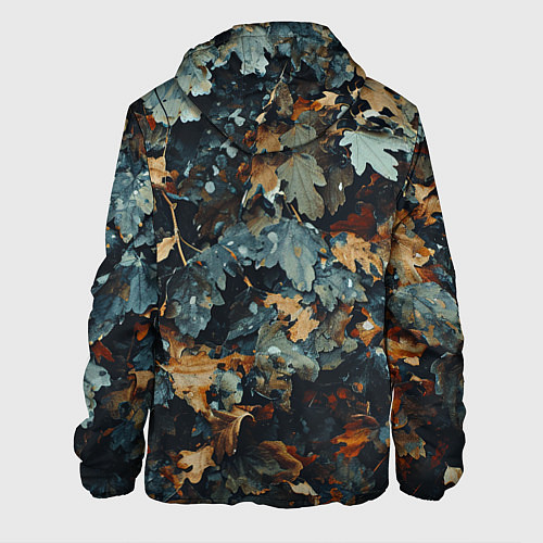 Мужская куртка Реалистичный камуфляж из сухих листьев / 3D-Черный – фото 2