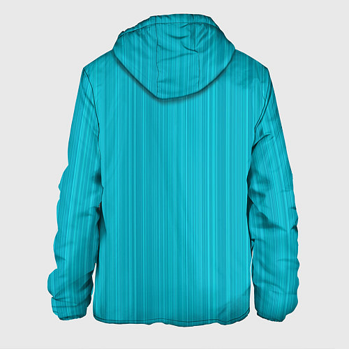 Мужская куртка Неоновый голубой полосатая рябь / 3D-Черный – фото 2