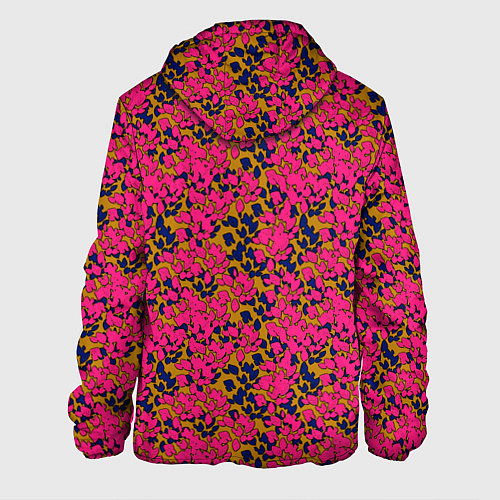 Мужская куртка Взаимосвязанные листочки, розового жёлтого и синег / 3D-Черный – фото 2