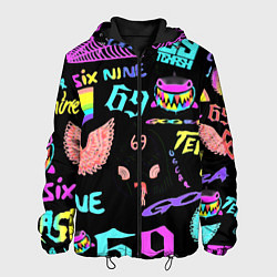 Куртка с капюшоном мужская 6ix9ine logo rap bend, цвет: 3D-черный