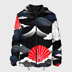 Куртка с капюшоном мужская Японская симфония, цвет: 3D-черный