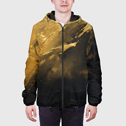 Куртка с капюшоном мужская Золотое напыление на черном, цвет: 3D-черный — фото 2
