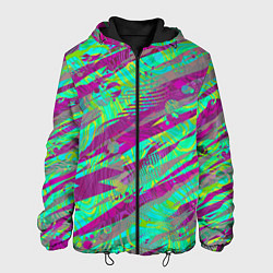 Куртка с капюшоном мужская Разноцветные паттерны, цвет: 3D-черный