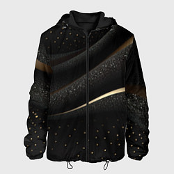 Куртка с капюшоном мужская Черный бархат и золото, цвет: 3D-черный