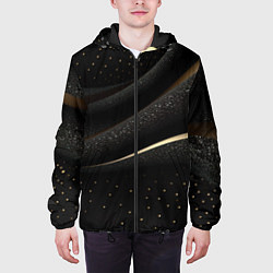 Куртка с капюшоном мужская Черный бархат и золото, цвет: 3D-черный — фото 2