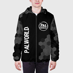 Куртка с капюшоном мужская Palworld glitch на темном фоне вертикально, цвет: 3D-черный — фото 2