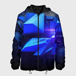 Куртка с капюшоном мужская Black blue background abstract, цвет: 3D-черный