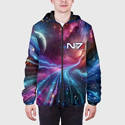 Куртка с капюшоном мужская Mass Effect - N7, цвет: 3D-черный — фото 2