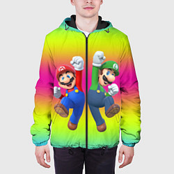 Куртка с капюшоном мужская Братья Марио, цвет: 3D-черный — фото 2