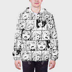 Куртка с капюшоном мужская Ahegao pattern, цвет: 3D-белый — фото 2