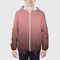 Куртка с капюшоном мужская Пыльно-розовый градиент, цвет: 3D-белый — фото 2