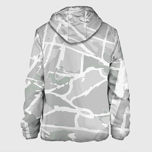 Мужская куртка Серо-белая геометрия / 3D-Черный – фото 2