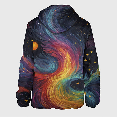 Мужская куртка Звездный вихрь абстрактная живопись / 3D-Черный – фото 2