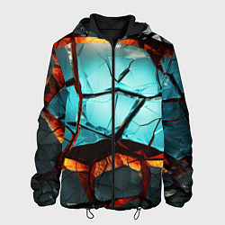 Куртка с капюшоном мужская Абстрактные камни разломленные, цвет: 3D-черный